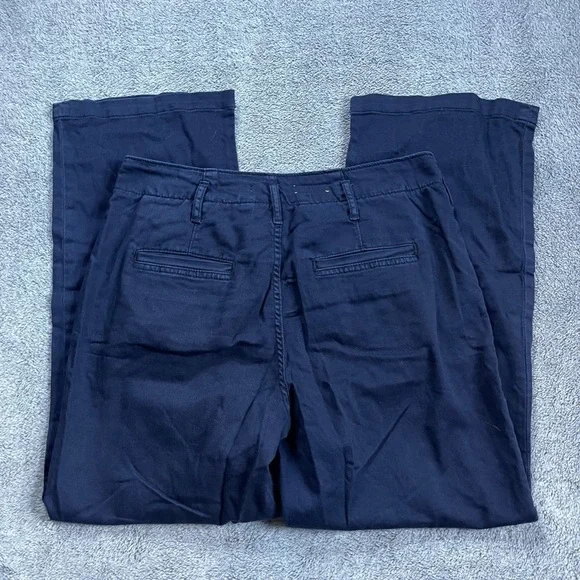 PILCRO Anthropologie Navy Button Fly Wide Leg Pants - Picture 7 of 8